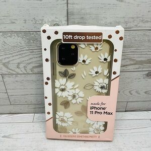 Floral iPhone 11 Pro Max Case - White Flowers on Cream